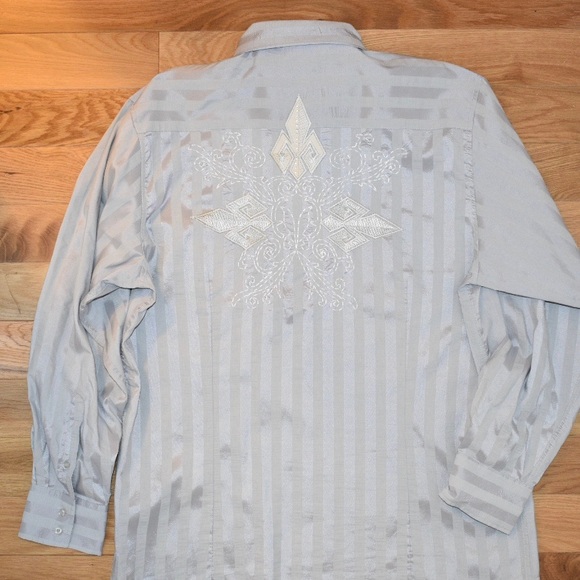 Eddie Domani Men’s Embroidered Button Down Shirt - Picture 2 of 11